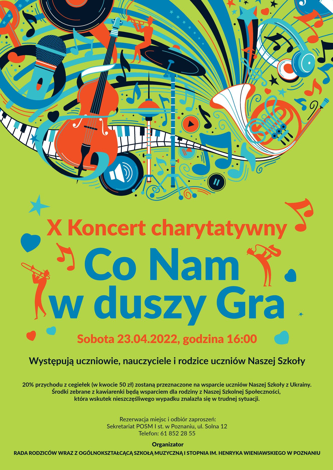 Plakat X Koncertu Charytatywnego "Co nam w duszy gra".